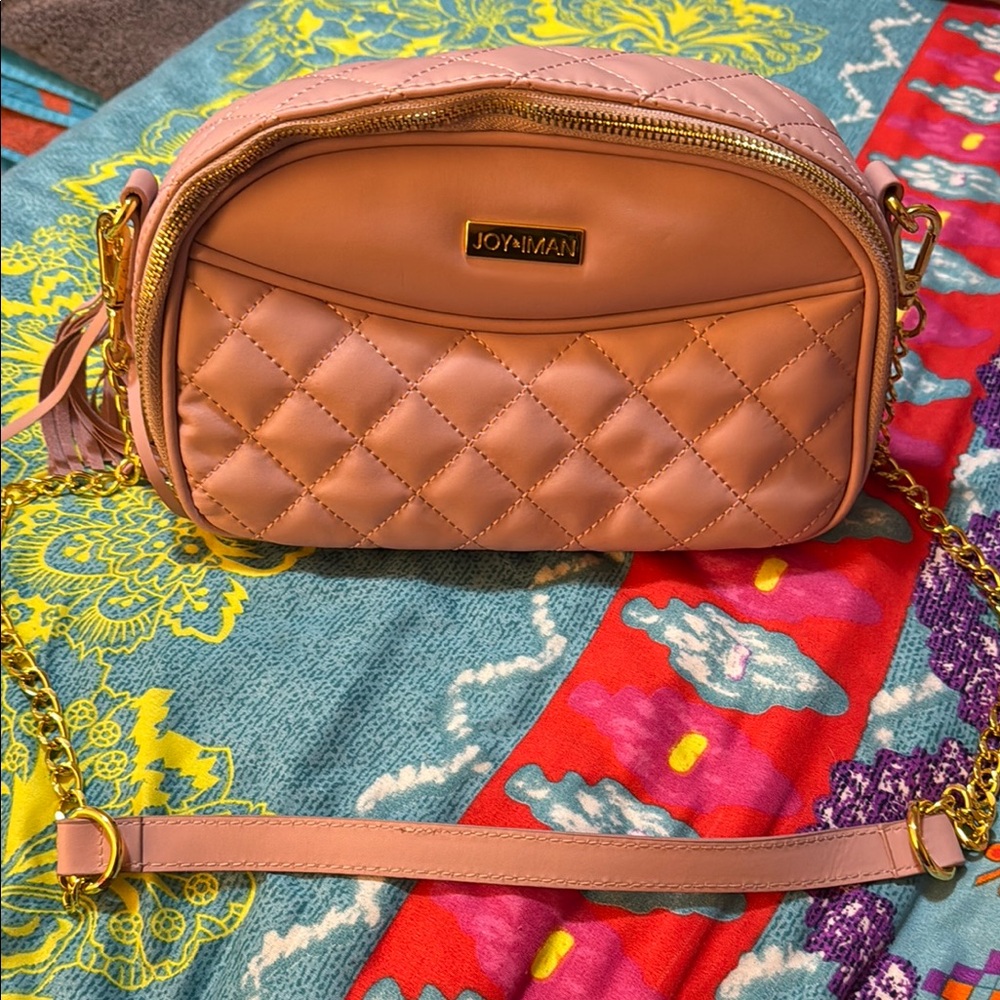 Pink Quilted Crossbody Bag